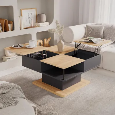 Obrázek produktu pro Konferenční stůl Vicco Movira Antracit 80 x 45 cm s úložnými prostory, Model 59128
