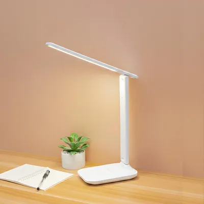 Produktbild von LED Schreibtischlampe dimmbar – Flexibler Einarm, 3 Lichtfarben, 10 Helligkeitsstufen, Akku (1500 mAh), USB-C – Kabellose Tischlampe für Büro & Lesen