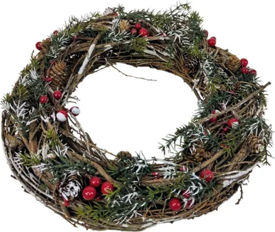 Produktbild von Weihnachtskranz Weidenkranz mit Beeren und Tannenzapfen 40cm