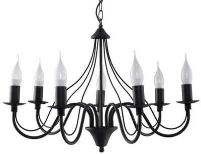 Immagine prodotto di Lampadario MINERWA 7 nero 7xE14 10W acciaio 80x60x60cm Sollux Lighting