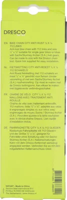 Productafbeelding van Dresco fietsketting, geschikt voor stadsfietsen, met antiroestbehandeling, maat 1/2x1/8, 112 schakels