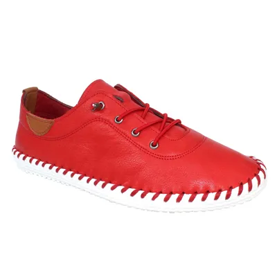 Obrázok produktu pre Lunar - Dámske plátenné topánky "St Ives", kožené GS285 (41 EU) (Red)