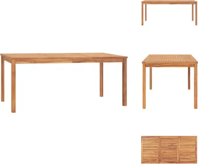 Produktbild von vidaXL Garten-Esstisch 180x90x77 cm Massivholz Teak -  Gartentische
