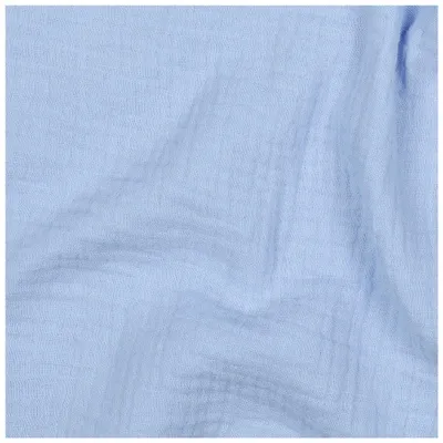 Musselin Bio Organic ab 1m Baumwollstoff Double Gauze Mulltuch Stoff Oeko-Tex hellblau