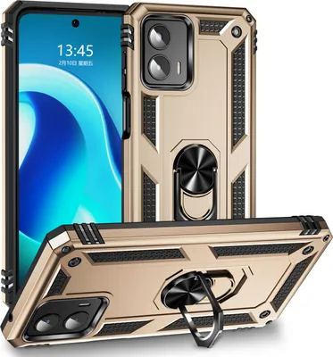 Produktbild von Moto G 5G 2023 Hülle, Schiebe Kamera Schutz Schutzhülle mit Ringhalterung Ständer Kartenhalter für Motorola Moto G 5G 2023 Gold