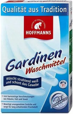 A box of laundry detergent for curtains.