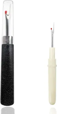 Produktbild von 2 Stück Nahttrenner mit Hochwertiger Edelstahlklinge und Einer Wertigen Schutzkappe, Nähzubehör, Nahtauftrenner für Hand Nähen Sticken
