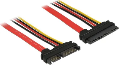 Produktbild von DeLOCK 83803, 0,3 m, SATA I, SATA 22-pin, SATA 22-pin, Männlich/Weiblich, Schwarz, Rot, Gelb