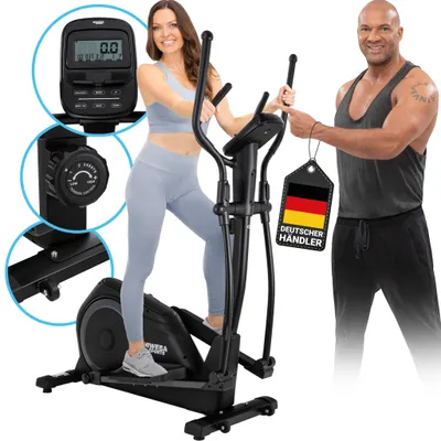 Produktbild von Crosstrainer MC500, großes LCD-Display, Pulsmessung, Fitnessgerät, Cross Trainer, Ausdauer Training, Stepper, Heimtrainer, Ellipsentrainer, Ergometer