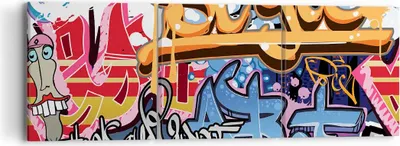 Produktbild von Bild auf Leinwand - Leinwandbild - Graffiti modern - 90x30cm - Wand Bild - Wanddeko - Wandbilder - Leinwanddruck - Bilder - Kunstdruck - Wanddekoration - Leinwand bilder - Wandkunst - CA90x30-3578