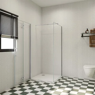 Produktbild von 90x76cm 185cm 6mm ESG Nano Glas EckduscheFalttür Duschtür