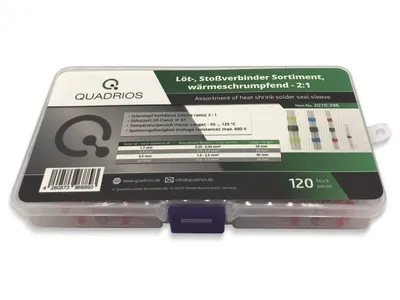 Immagine prodotto di QUADRIOS, 2011C396, Assortimento di connettori a saldare 120 pezzi con saldatura Trasparente con adesivo interno