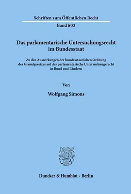Image de Das parlamentarische Untersuchungsrecht im Bundesstaat.