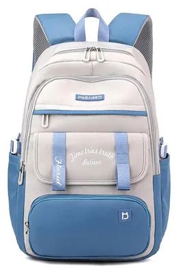 Produktbild von Schulrucksack Kinderrucksack Daypack Grau Blau Polyester 32x20x48cm