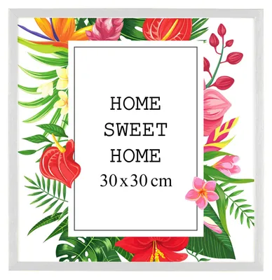 Obrázek produktu pro Rám na obrázky MG Design, bílý, 30 x 30 cm – vyrobený z pravého dřeva s akrylovým sklem, určený k zavěšení i k postavení, vhodný pro fotografie, plakáty a puzzle