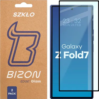 Produktbild von Gehärtetes Glas für Galaxy Z Fold7, Bizon Glass Edge Duo, Schwarzer Rahmen, 2 Stück