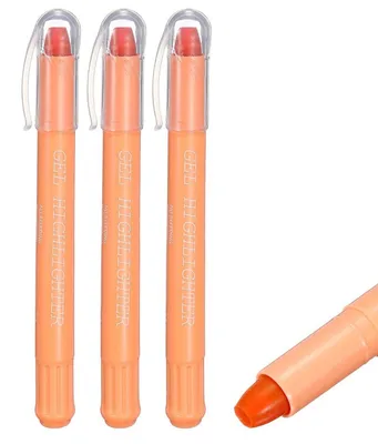 Immagine prodotto di Set di 3 pennarelli fluorescenti arancioni, inchiostro non sbavante, colori neon, con cappuccio a vite
