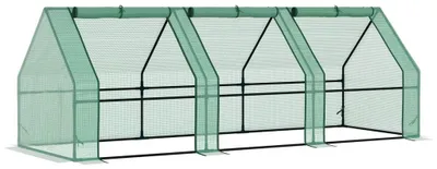 Obrázok produktu pre Skleník na paradajky – Mini skleník – Na skorú výsadbu – Polyetylénová fólia – 270 x 90 x 90 cm – Zelená