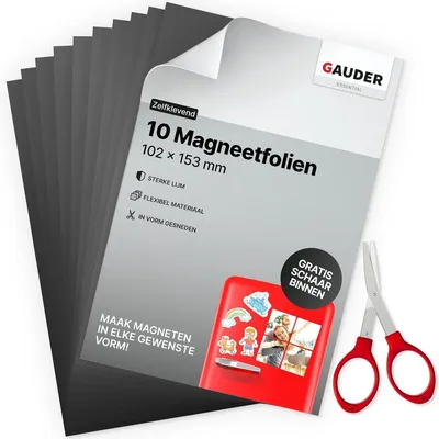 Selbstklebende Magnetfolie für Fotos und Kreationen - 10 Stück