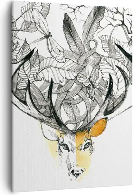 Produktbild von Bild auf Leinwand - Leinwandbild - Einteilig - Lieber Wilde Blumen Wald - 50x70cm - Wand Bild - Wanddeko - Wandbilder - Leinwanddruck - Wanddekoration - Leinwand bilder - Wandbild - PA50x70-3111