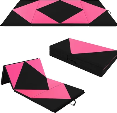 Produktbild von GOPLUS Turnmatte klappbar, 240×117×5cm Weichbodenmatte mit 2 Tragegriffen & Klettverschlüssen, Gymnastikmatte für Gymnastik, Yoga & Spielen, Sportmatte Fitnessmatte für zuhause