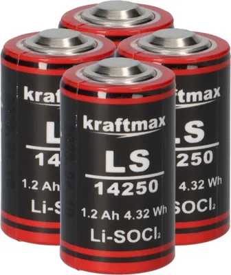 Produktbild von 4x Kraftmax Lithium 3,6V Batterie LS14250 1/2 AA - Zelle