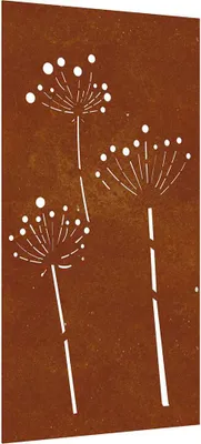 Produktbild von vidaXL Garten-Wanddeko 105x55 cm Cortenstahl Blumen-Design