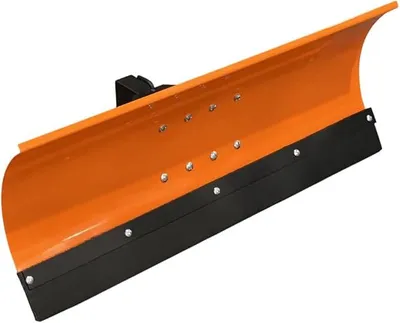Produktbild von Schneeschieber Schneeschild Schneepflug Räumschild Universal für Einachser und Rasentraktor Orange Breite 125 cm x Höhe 40 cm 5-stufig schwenkbar verstellbar