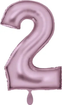 Zdjęcie produktu dla Balon foliowy cyfra 2 pastelowy róż satynowy 86 cm