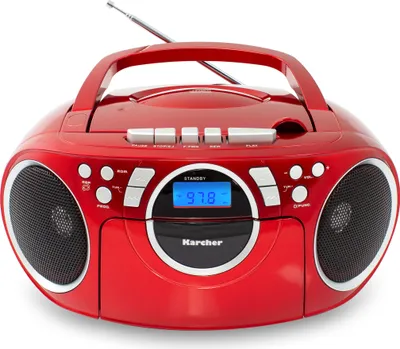 Produktbild von Karcher RR 5042 tragbares Radio mit CD-Player und Kassettenspieler (Batterie-/Netzbetrieb, AUX-In)