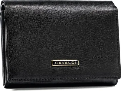 Produktbild von 4U Cavaldi | Klassische Damen-Brieftasche, mit Lederverschluss, Schwarz, 12.5x9.5 cm