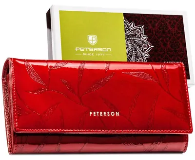 Obrázok produktu pre Peterson dámska peňaženka lakovaná prírodná koža červená RFID