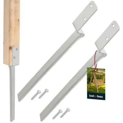 Bodenanker-Set (2 Stück) L-Form, 50 cm, verzinkter Stahl