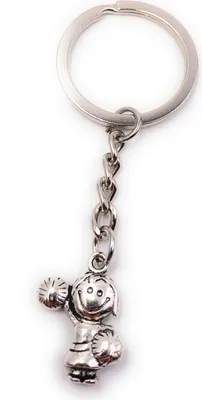 Produktbild von Onwomania Schlüsselanhänger Keychain Silber Metall Cheerleader Tänzerin tanzen Frau Ball
