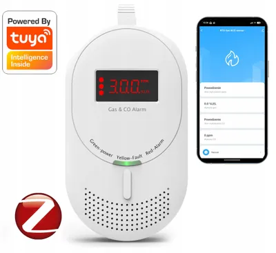 Obrázek produktu pro Senzor plynu a oxidu uhelnatého 2 v 1: Detektor oxidu uhelnatého, CO, metanu, butanu, TUYA ZIGBEE