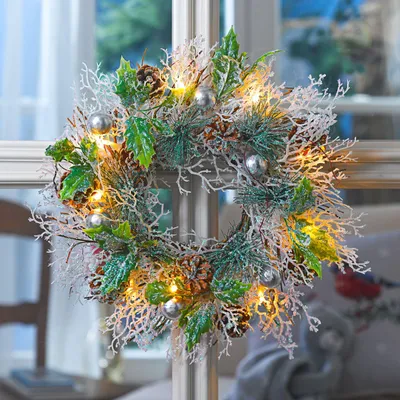 Produktbild von LED-Kranz 33cm Lichtkranz Tischkranz Türkranz Adventskranz Leuchtkranz Dekokranz