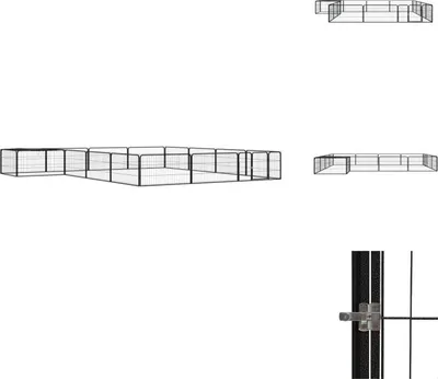 Obrázek produktu pro vidaXL 16dílná ohrádka pro psy černá 100x50cm ocelová prášková barva - Psí boudy a výběhy