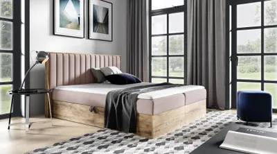 Produktbild von Boxspringbett CHANTELLE 4 – 120x200, Rosa + GRATIS Topper