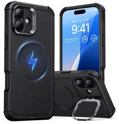 Obrázek produktu pro Pouzdro Cyber Tough (Halolock) Esr se stojánkem pro Iphone 16 (černé)