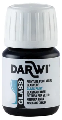 Produktbild von Darwi 5x DARWI Glasmalfarbe, Flakon 30ml, Schwarz - Schwarz DA0700030100C