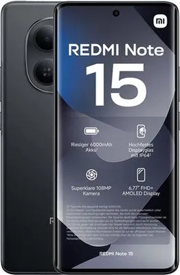 Produktbild von Xiaomi Redmi Note 15 5G Smartphone 8GB/256GB 6,77" 5520mAh Schwarz
