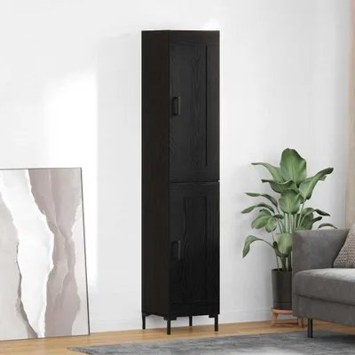 Produktbild von vidaXL Highboard Schwarz Eichen-Optik 34,5 x 34 x 180 cm Holzwerkstoff