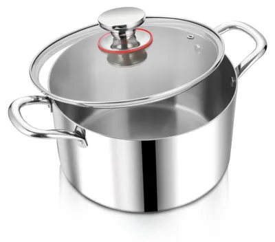 Produktbild von Omgoods - Kochtopf mit Glasdeckel - Induktionskochtopf, 24 cm
