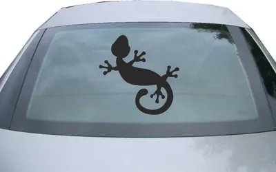Produktbild von Indigos UG - Aufkleber Heckscheibe & Motorklappe DE2409 - schwarz - 600x599 mm - Gecko - Auto Scheiben Fenster Heckklappe Tuning Racing JDM - Die cut