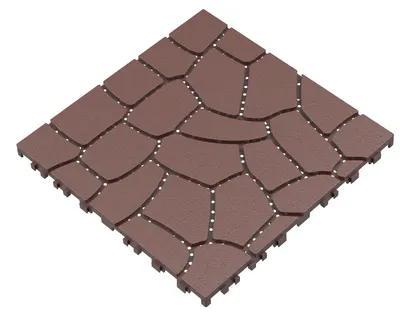Productafbeelding van Vloertegels, 12 inch, nieuwe steenlook, kliksysteem, geschikt voor doe-het-zelf projecten, snelle montage, ideaal voor terras of balkon, 44 stuks. Kleur: roodbruin