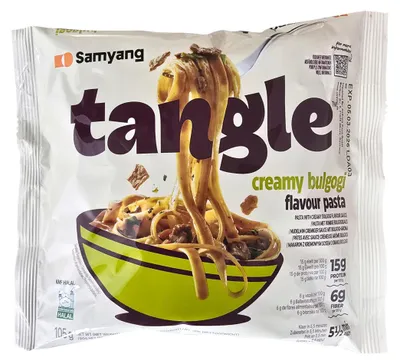 Obrázek produktu pro Tangle, instantní nudle, krémová příchuť Bulgogi, výrazná a pikantní chuť, 105g