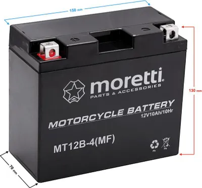 Image de Batterie Agm (Gel) Mt12B 12V 10Ah Moretti