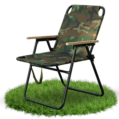 Obrázok produktu pre Ľahký campingový stolička - Skladací - Protišmykový - Nosnosť do 150 kg - Prenosná plážová stolička