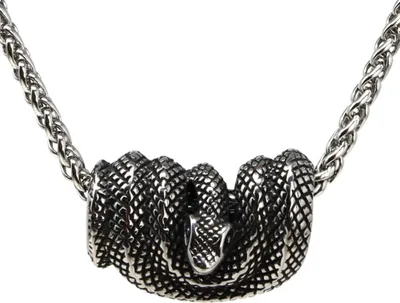 Produktbild von Lederkette Edelstahlkette 316L SCHLANGENKNOTEN 60 cm Edelstahl 05-02
