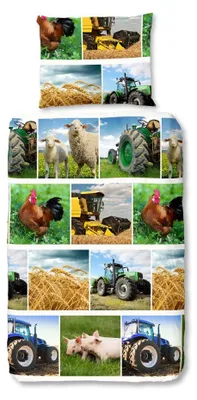 Productafbeelding van Good Morning Kinderdekbedovertrek "Agri" - Multi - (140x200 cm) - 100% Katoen